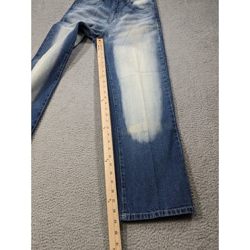 Avirex Jeans Mens 29x30 (Actual 27.5x29) Blue White Fade Wash Bleach - Picture 7 of 16